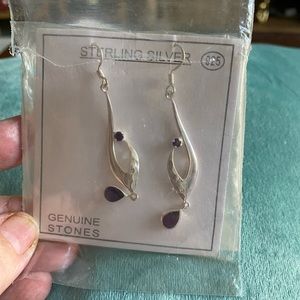 Silver and Amethyst Earrings